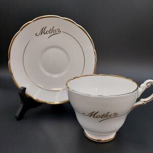 Regency Bone China "Mother" Teacup and Saucer Made in England Fine Bone China